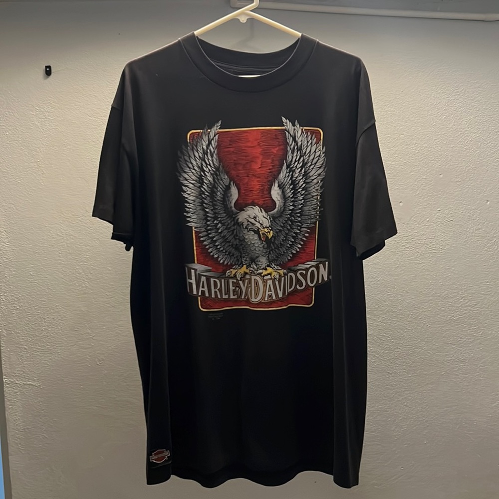 VTG 1991 Harley-Davidson 3D Emblem Single Stitch T-Shirt Sz 2X